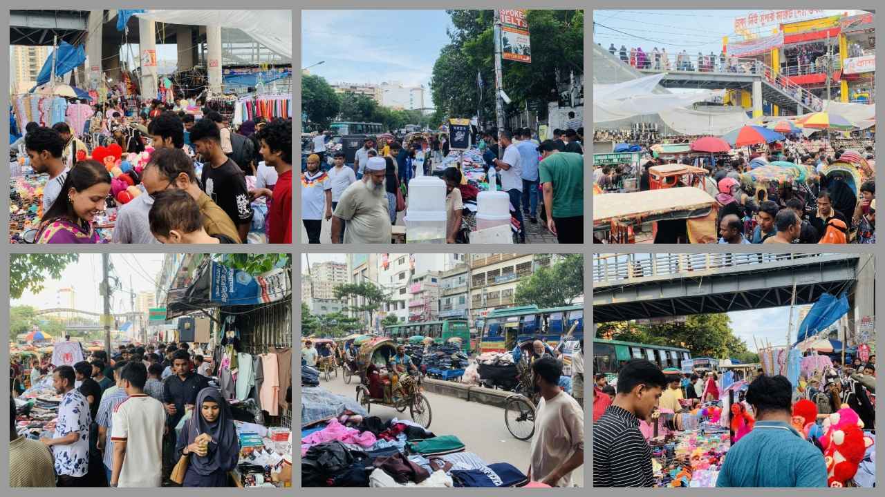 নিউ মার্কেটে ফুটপাত ছাড়িয়ে সড়কে হকার, বাড়ছে জনদুর্ভোগ