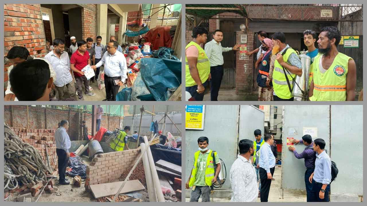 এডিসের লার্ভা নিয়ন্ত্রণে অভিযান, ২৮ মামলায় পৌনে ২ লাখ টাকা জরিমানা